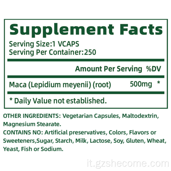 I supporti del supplemento di root maca premium promuovono la fertilità